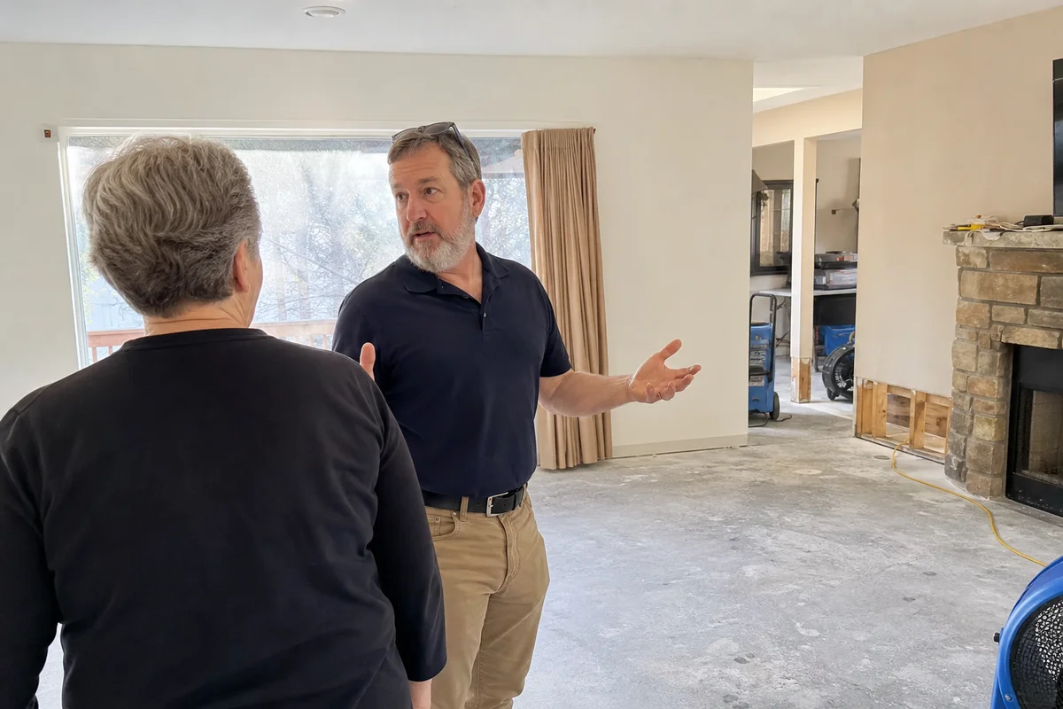 Estimator explaining options amid restoration work