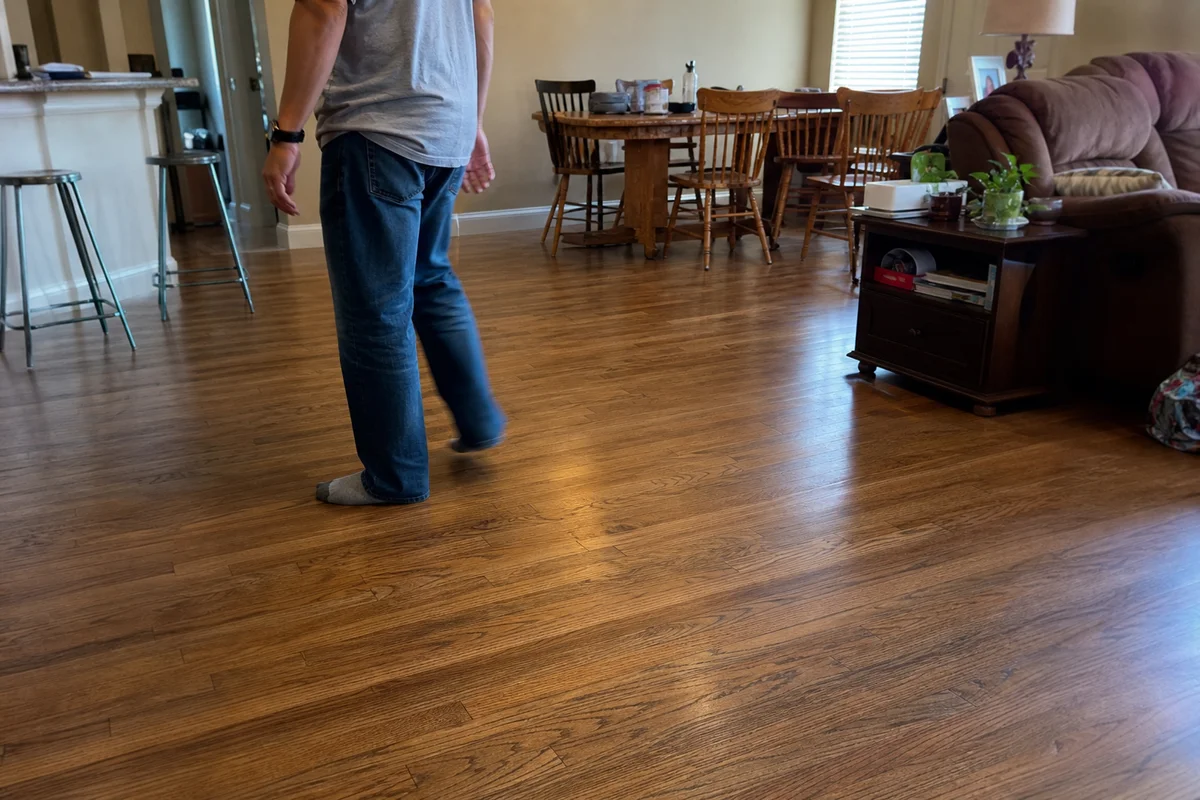 Restored hardwood floor after successful drying