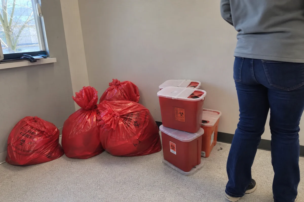Sealed biohazard bags for regulated disposal