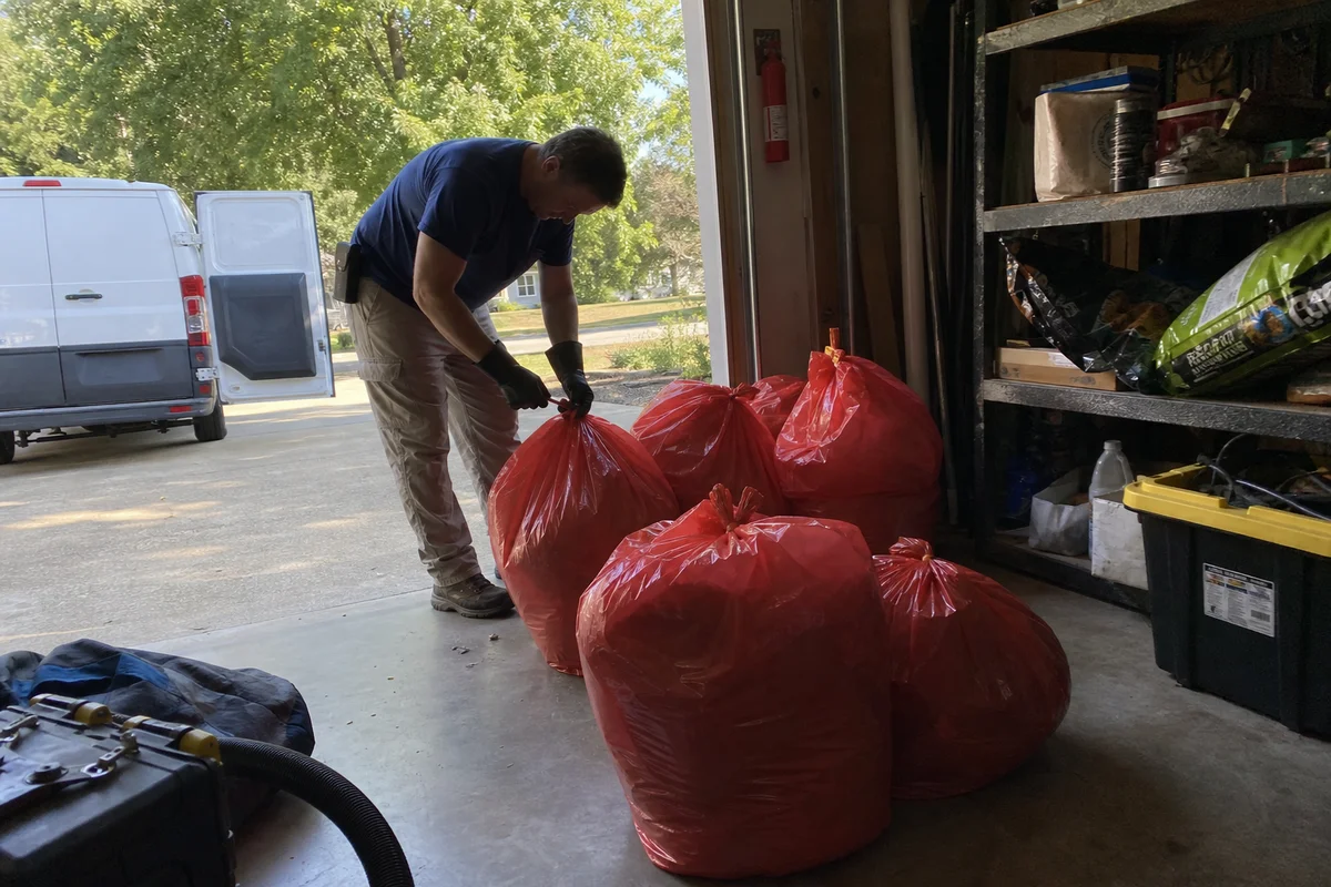 Sealed biohazard waste bags for regulated disposal