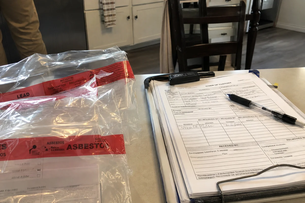 Sealed asbestos and lead sample bags